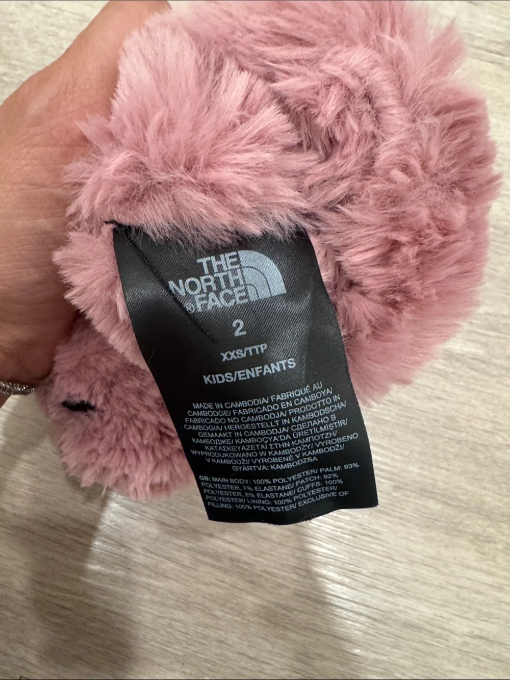 Kids Pink Fuzzy Mittens